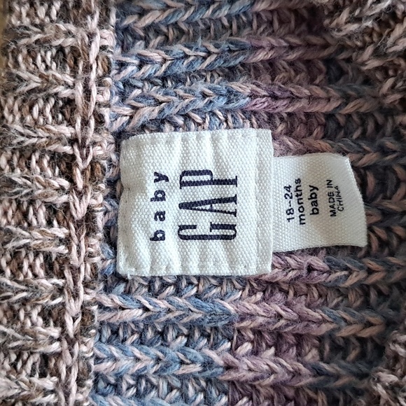 Baby GAP Multicolor Chunky Knit 100% Cotton Tweed Colorful Comfy Long Dress - Picture 3 of 9